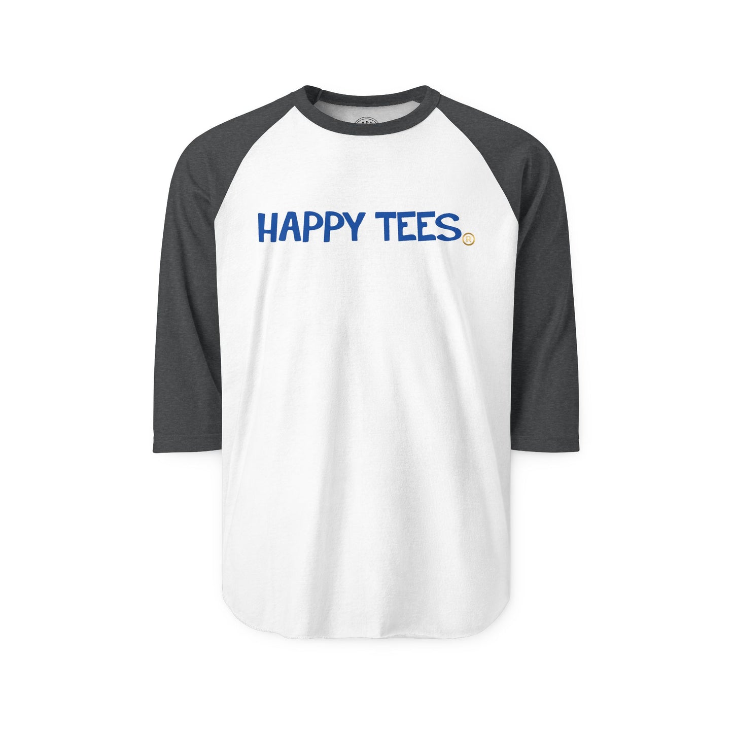 Happy Tees® T-Shirt (Long Sleeve Raglan with front logo)