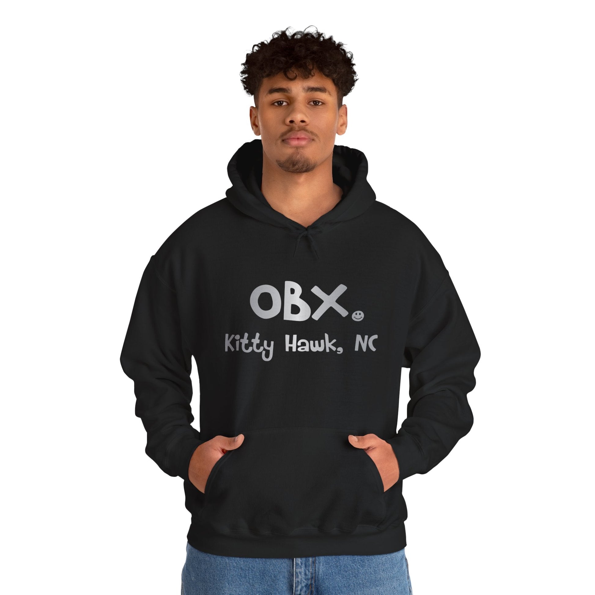 OBX Happy Tee (Hoodie, Silver) Printify