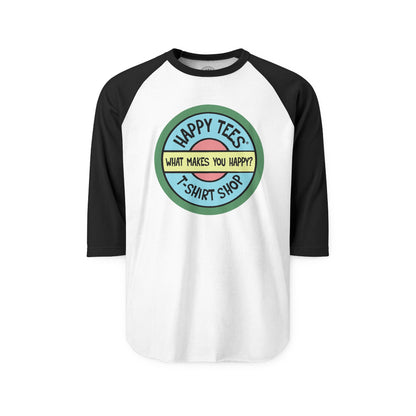 Happy Tees® T-Shirt (Long Sleeve Raglan with circular front logo)