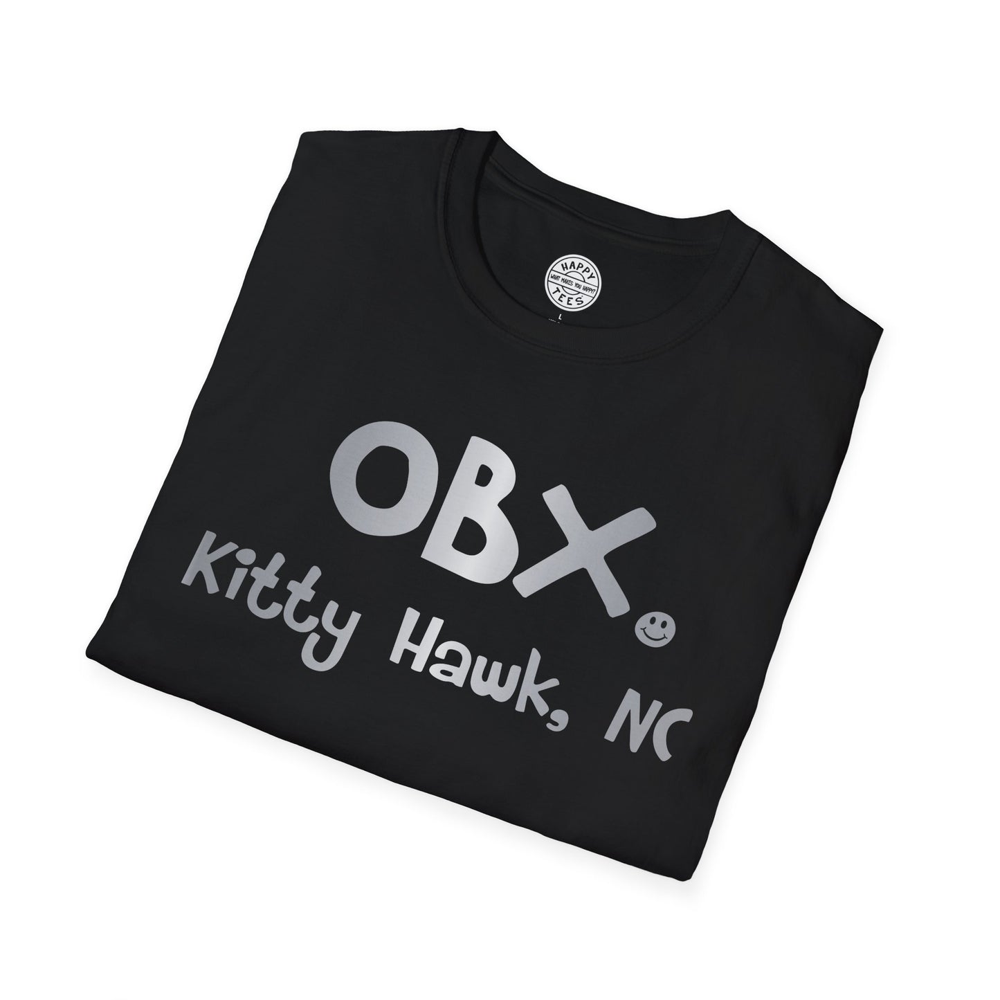 OBX Happy Tee (Silver)  T-Shirt  HAPPY TEES® BRAND