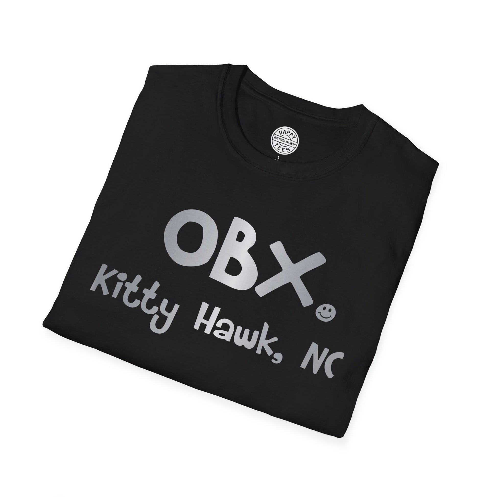 OBX Happy Tee (Silver)  T-Shirt  HAPPY TEES® BRAND