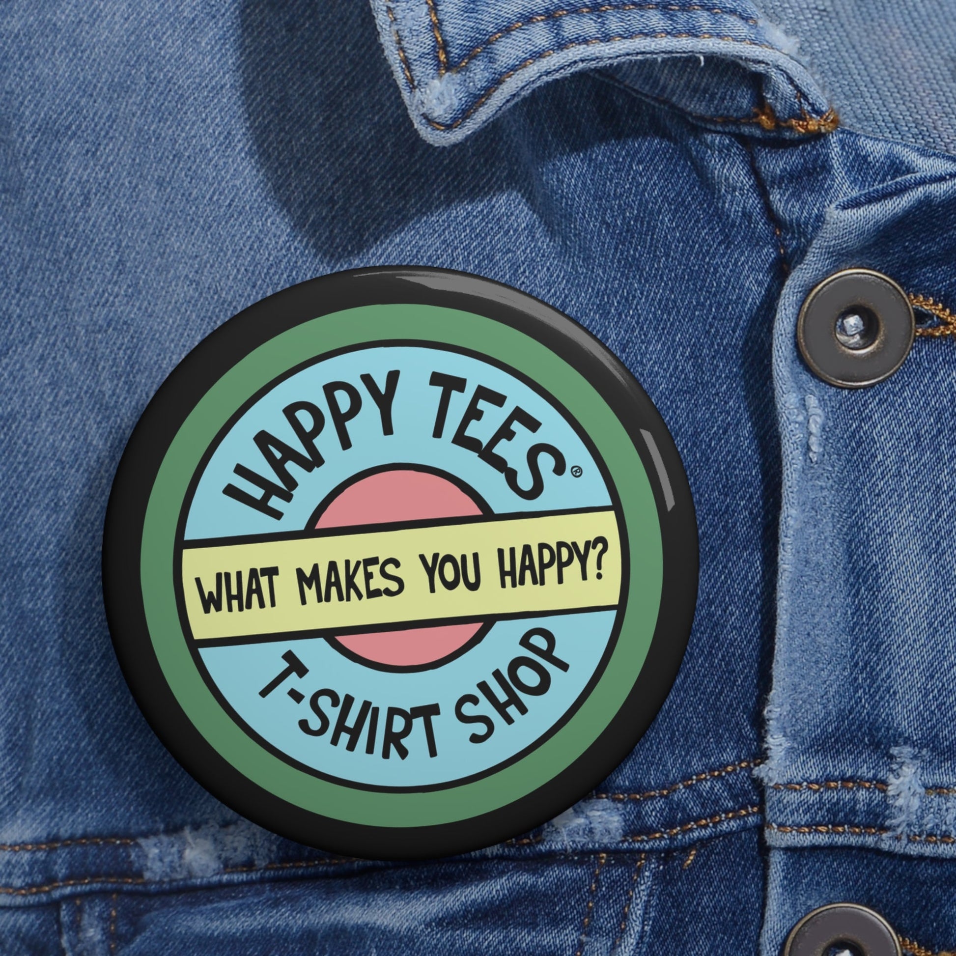 Happy Tees® Pin Buttons (color)  Accessories  HAPPY TEES® BRAND