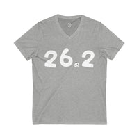 26.2 Happy Tee (V-Neck)  V-neck Athletic Heather / 2XL HAPPY TEES® BRAND