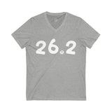 26.2 Happy Tee (V-Neck)  V-neck Athletic Heather / 2XL HAPPY TEES® BRAND