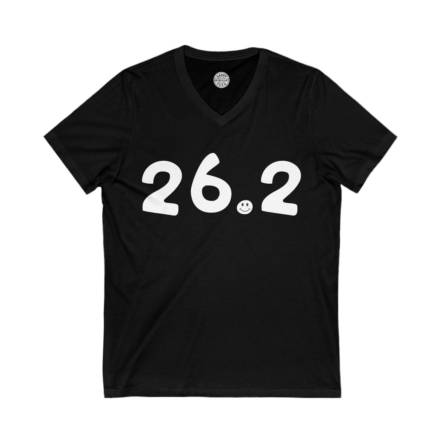 26.2 Happy Tee (V-Neck)  V-neck Black / 2XL HAPPY TEES® BRAND