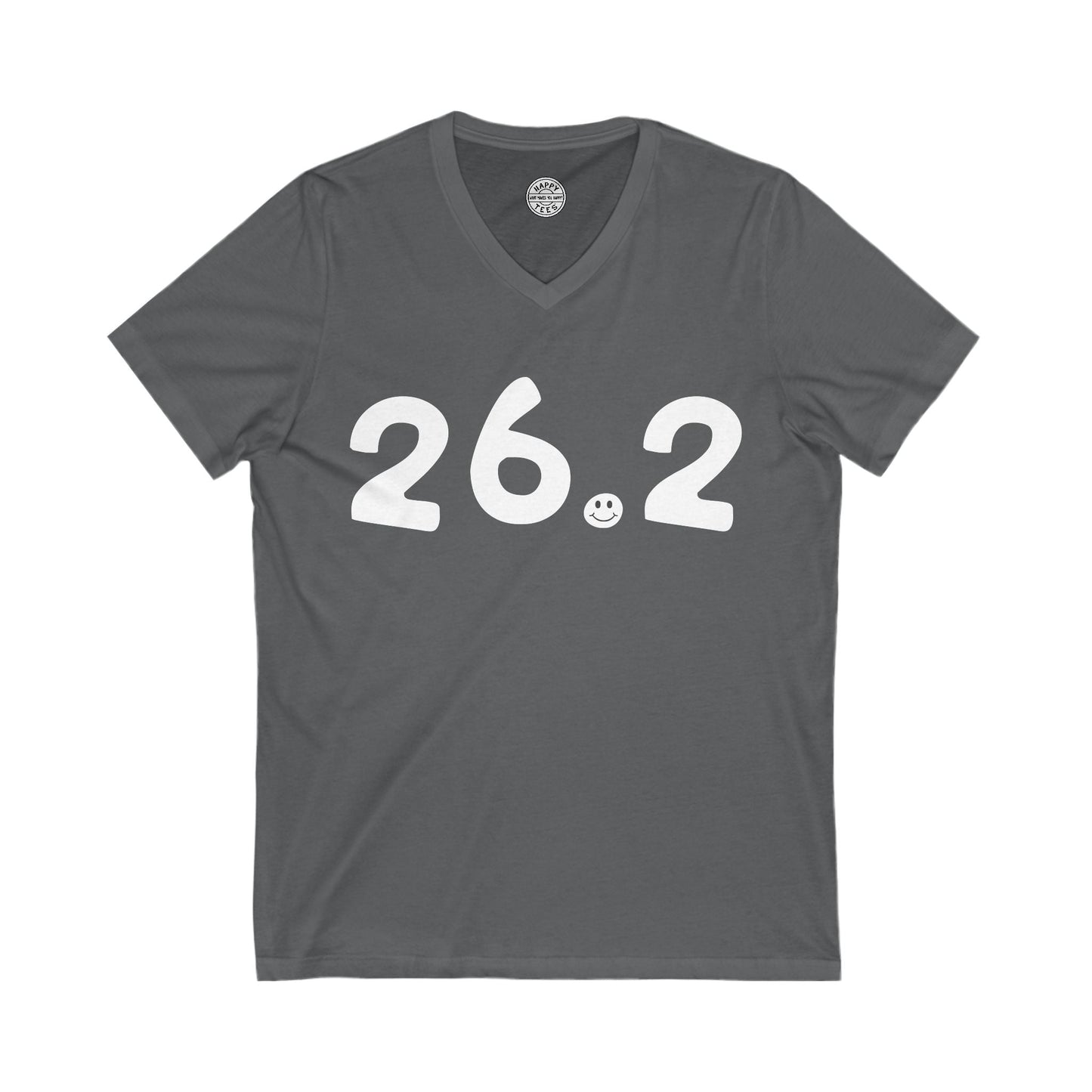 26.2 Happy Tee (V-Neck)  V-neck Asphalt / 2XL HAPPY TEES® BRAND