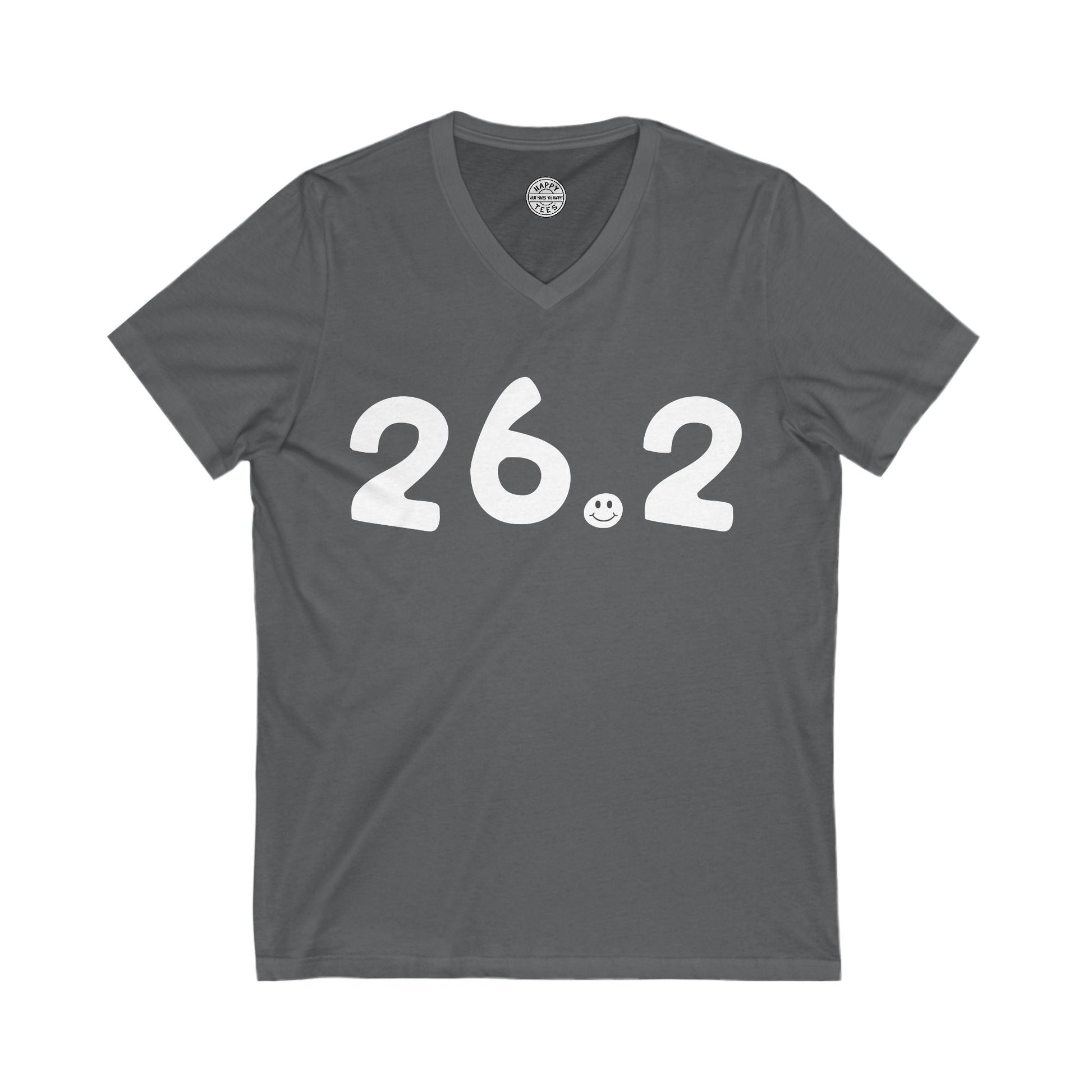 26.2 Happy Tee (V-Neck)  V-neck Asphalt / 2XL HAPPY TEES® BRAND