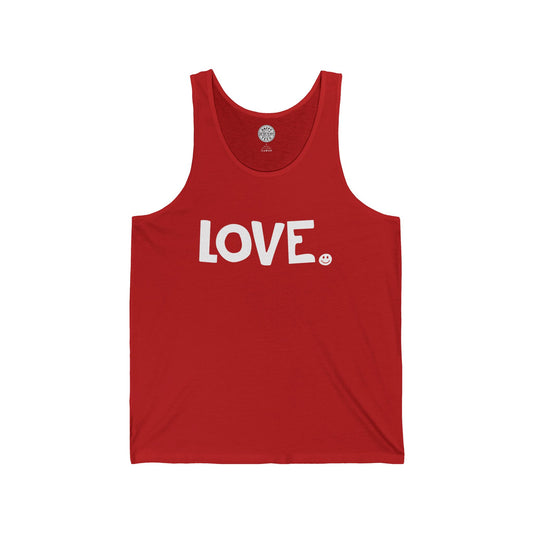 LOVE Happy Tee (Red Tank Top with white graphic)  Tank Top  HAPPY TEES® BRAND