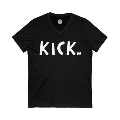 KICK Happy Tee (V-Neck)  V-neck Black / 2XL HAPPY TEES® BRAND