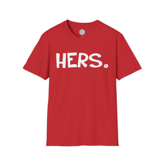 HERS Happy Tee (Red tee with white graphic)