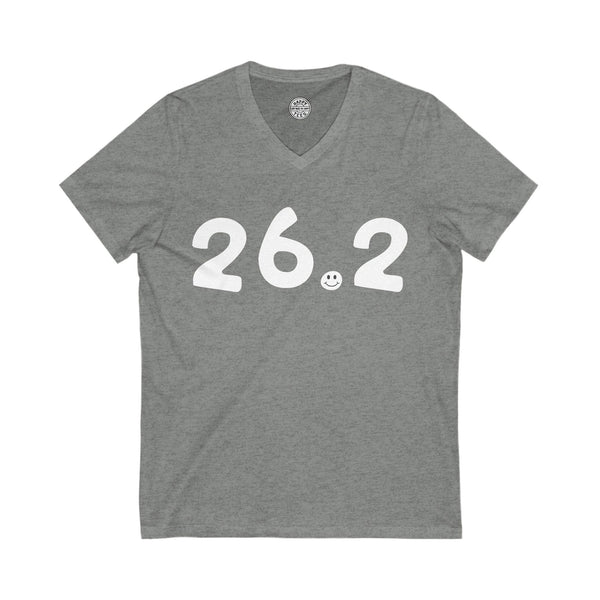 26.2 Happy Tee (V-Neck)  V-neck Deep Heather / 2XL HAPPY TEES® BRAND