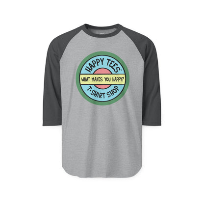 Happy Tees® T-Shirt (Long Sleeve Raglan with circular front logo)