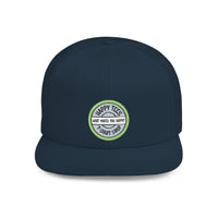 Happy Tees® Flat Bill Cap (Circular Logo T-Shirt Shop, Embroidery)