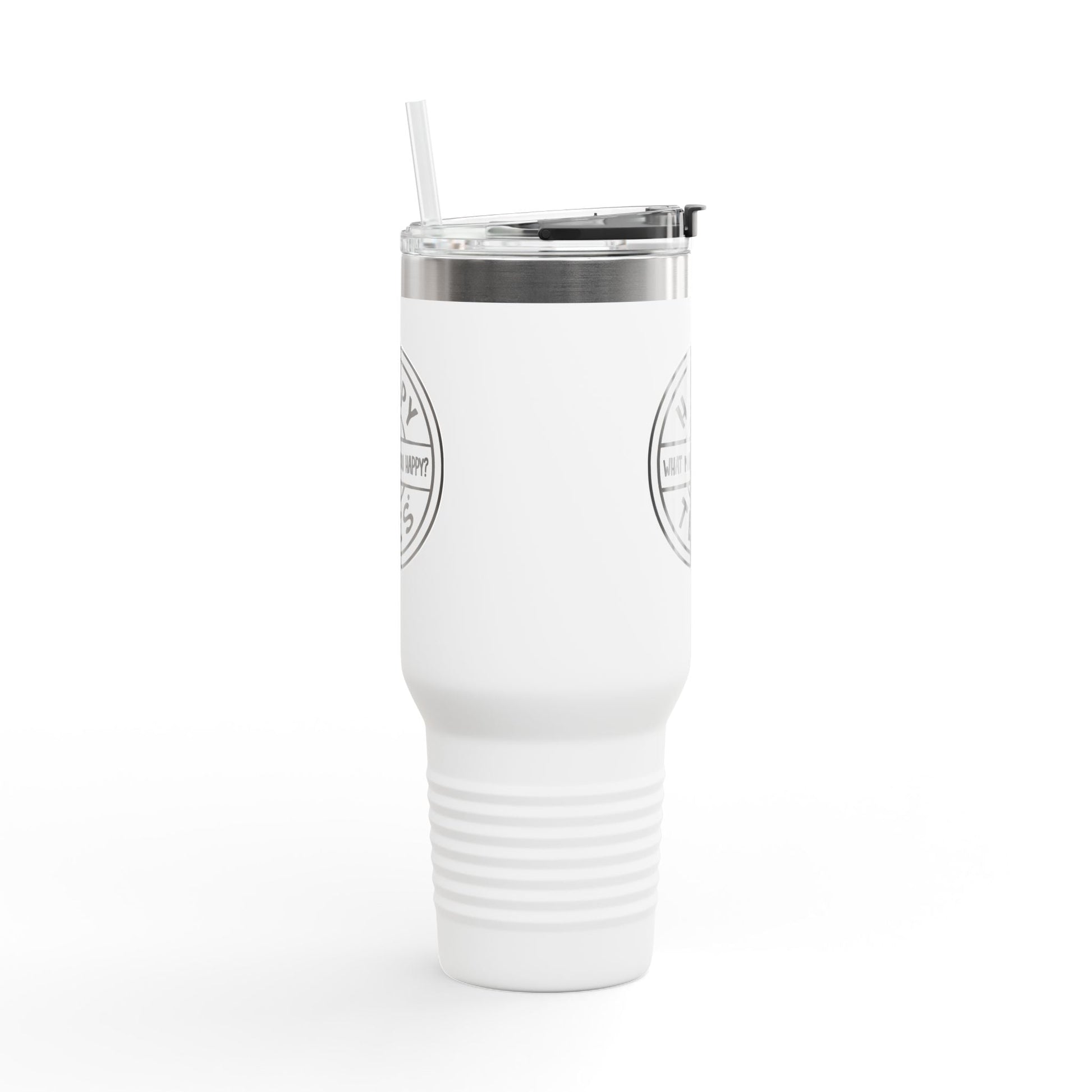 Happy Tees® Tumbler (black and white) Printify