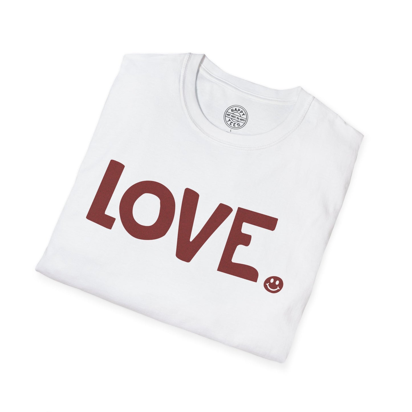 LOVE Happy Tee (White tee with red graphic)
