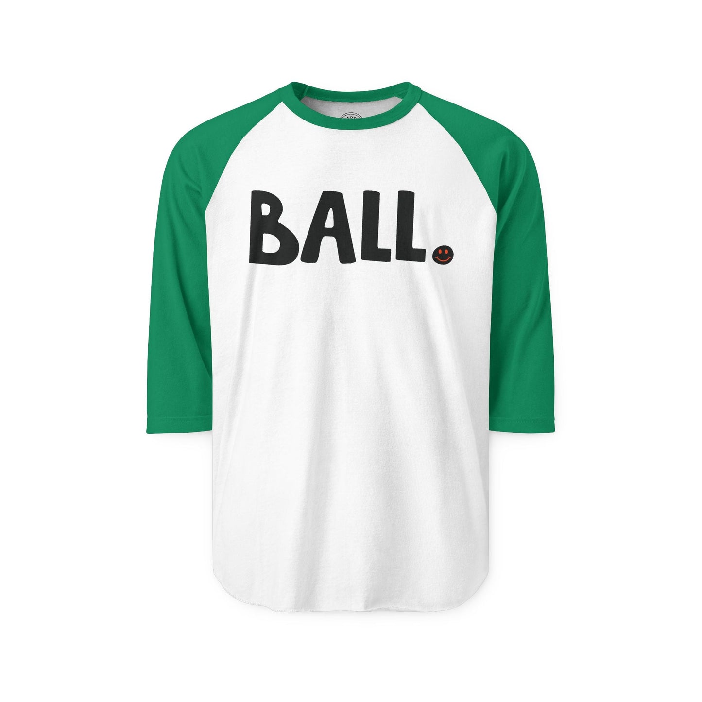 BALL Happy Tee (Long Sleeve Raglan)  Long-sleeve 2XL / White/Kelly HAPPY TEES® BRAND
