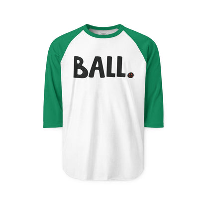 BALL Happy Tee (Long Sleeve Raglan)  Long-sleeve 2XL / White/Kelly HAPPY TEES® BRAND