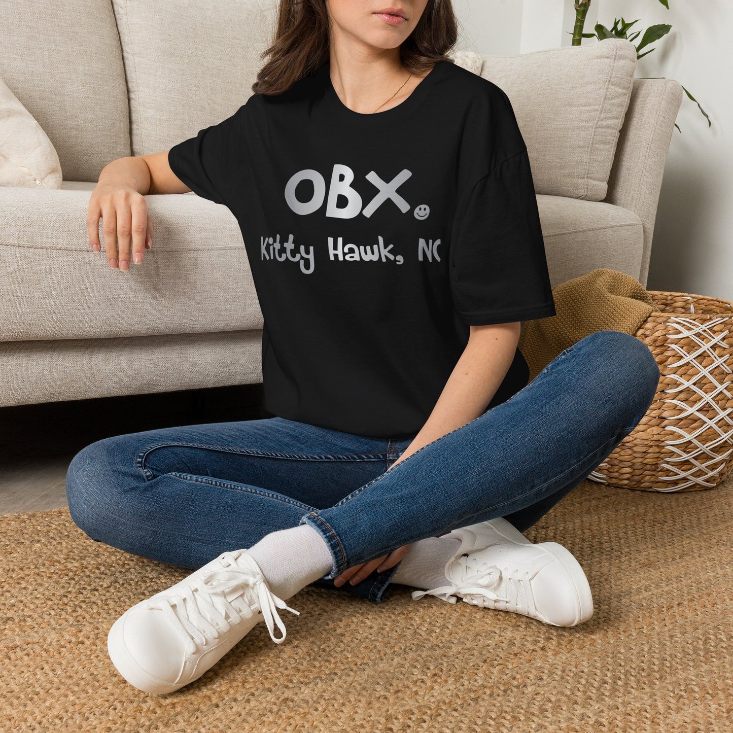 OBX Happy Tee (Silver)  T-Shirt  HAPPY TEES® BRAND
