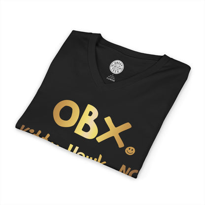 OBX Happy Tee (V-Neck, Gold)