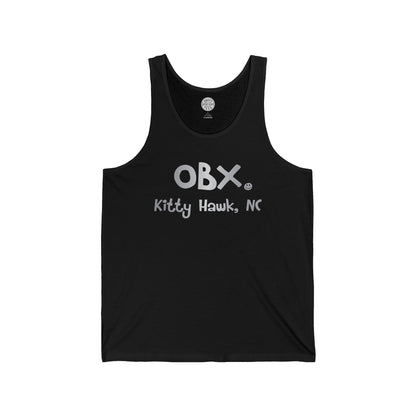 OBX Happy Tee (Tank Top, Silver)  Tank Top  HAPPY TEES® BRAND