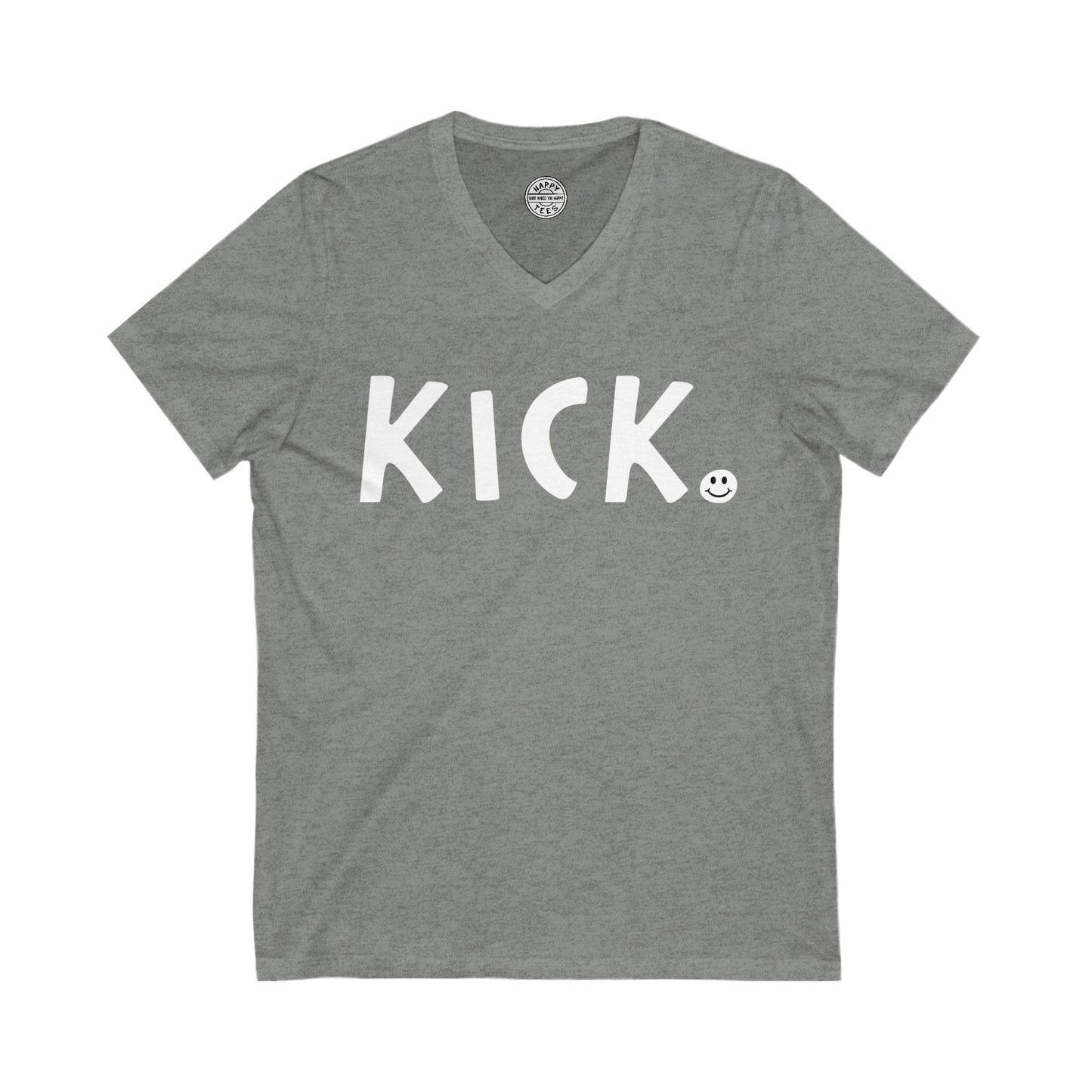 KICK Happy Tee (V-Neck)  V-neck Deep Heather / 2XL HAPPY TEES® BRAND