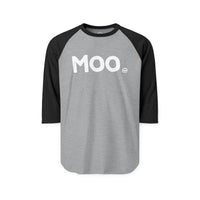 MOO Happy Tee (Long Sleeve Raglan)  Long-sleeve 2XL / Heather Grey/Black HAPPY TEES® BRAND