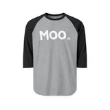 MOO Happy Tee (Long Sleeve Raglan)  Long-sleeve 2XL / Heather Grey/Black HAPPY TEES® BRAND