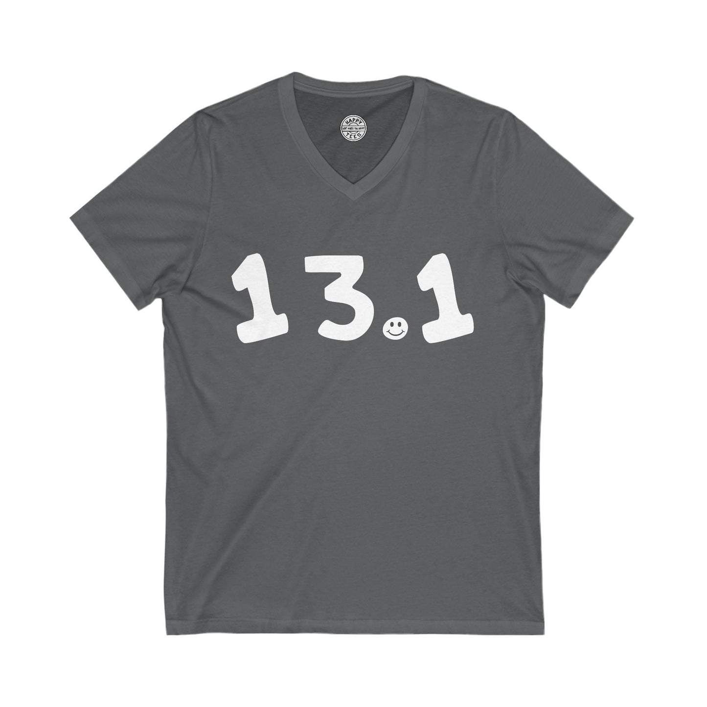 13.1 Happy Tee (V-Neck)  V-neck Asphalt / 2XL HAPPY TEES® BRAND