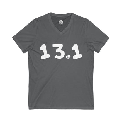 13.1 Happy Tee (V-Neck)  V-neck Asphalt / 2XL HAPPY TEES® BRAND