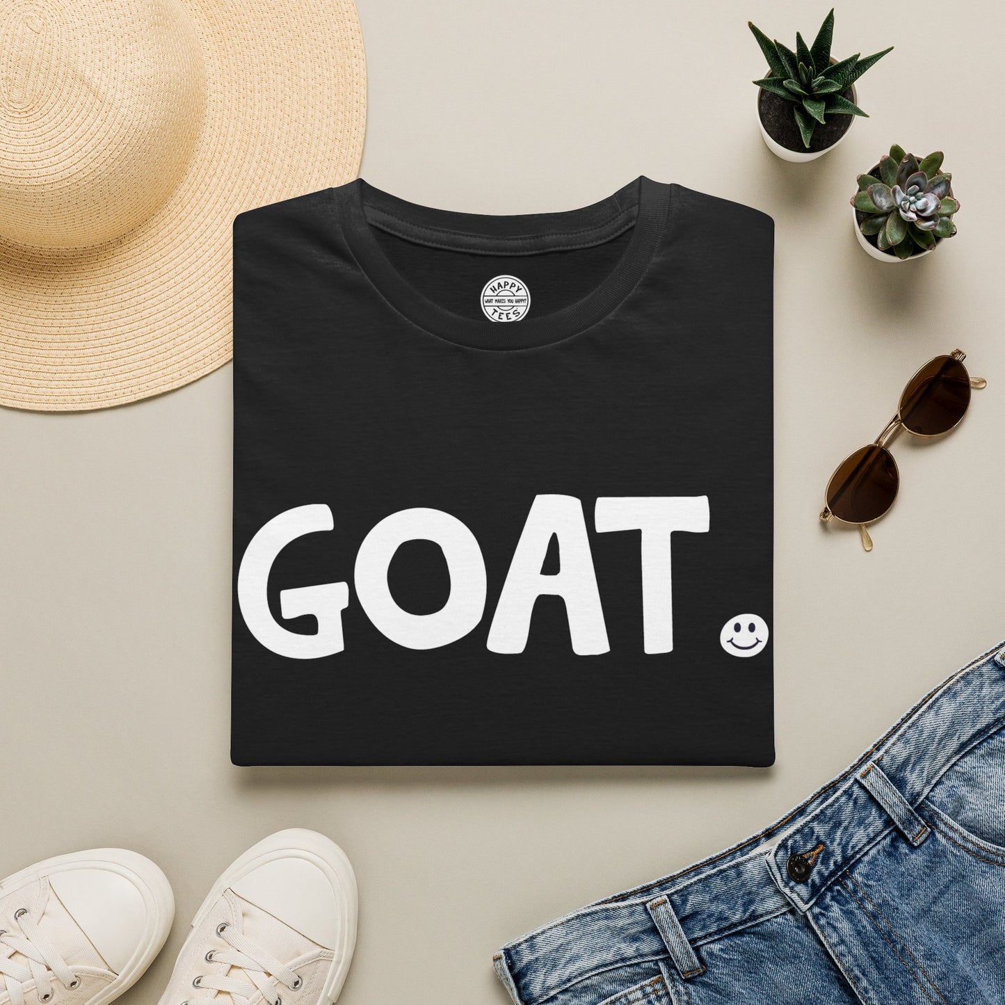 GOAT Happy Tee  T-Shirt  HAPPY TEES® BRAND