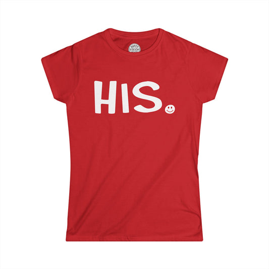 HIS Happy Tee (Women's Red Tee with white graphic)  T-Shirt  HAPPY TEES® BRAND