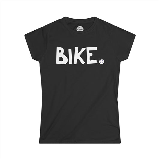 BIKE Happy Tee (Women's Tee)  T-Shirt  HAPPY TEES® BRAND
