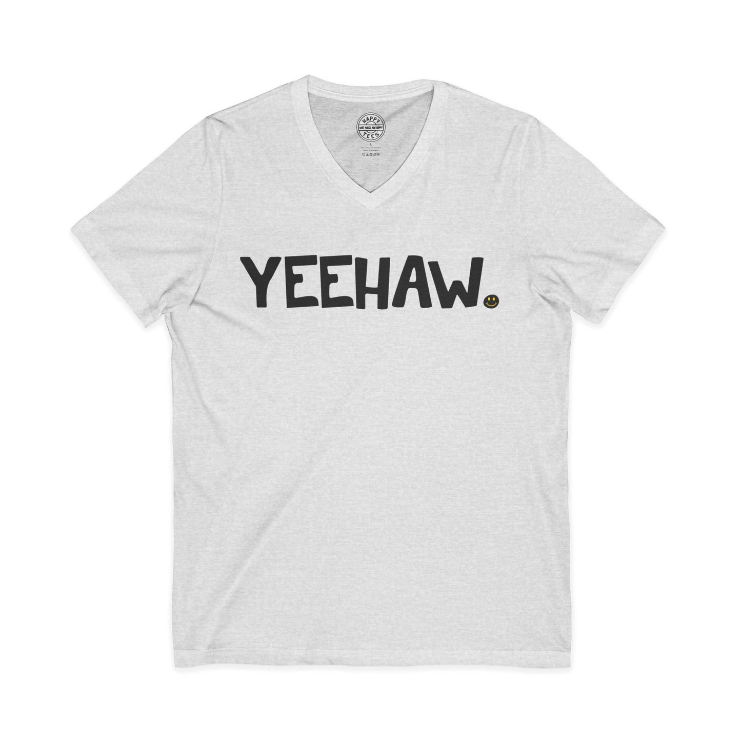 YEEHAW Happy Tee (V-Neck)  V-neck Ash / M HAPPY TEES® BRAND