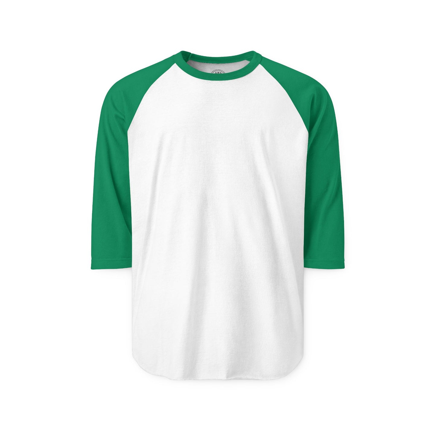 BASIC Happy Tee (Long Sleeve Raglan)  Long-sleeve 2XL / White/Kelly HAPPY TEES® BRAND