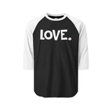LOVE Happy Tee (Long Sleeve Raglan with white graphic)  Long-sleeve  HAPPY TEES® BRAND