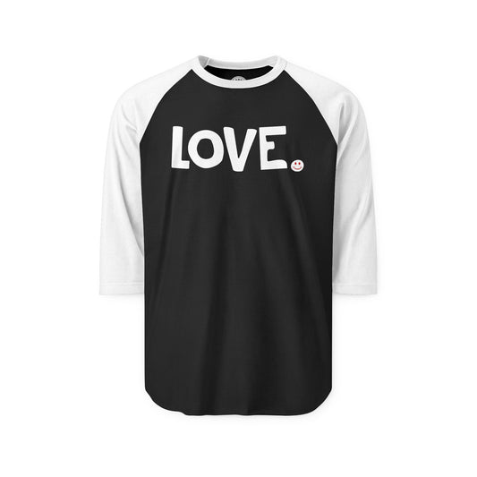 LOVE Happy Tee (Long Sleeve Raglan with white graphic)  Long-sleeve 2XL / Black/White HAPPY TEES® BRAND