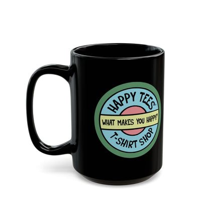 Happy Tees® Mug (ceramic, black, 15 ounce)  Mug  HAPPY TEES® BRAND