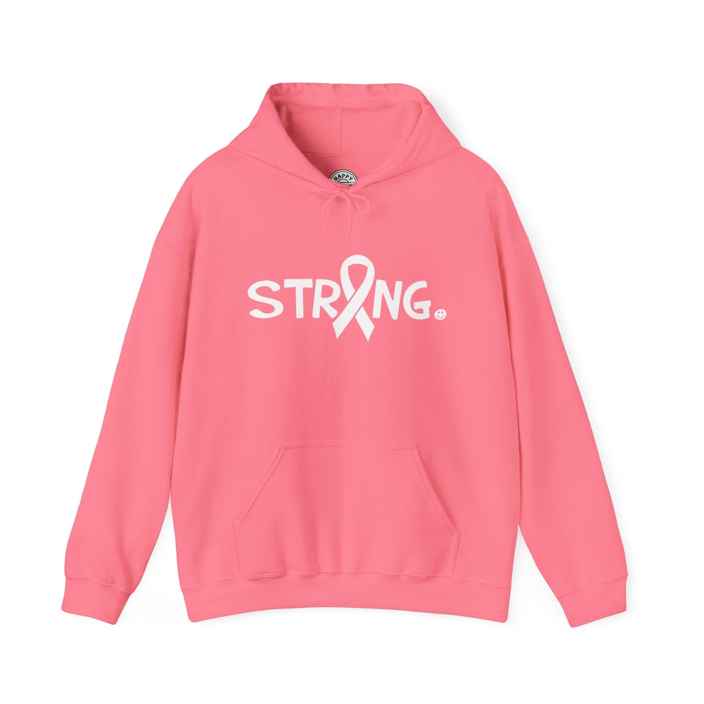 STRONG Happy Tee (Hoodie for Breast Cancer)  Hoodie 2XL / Safety Pink HAPPY TEES® BRAND