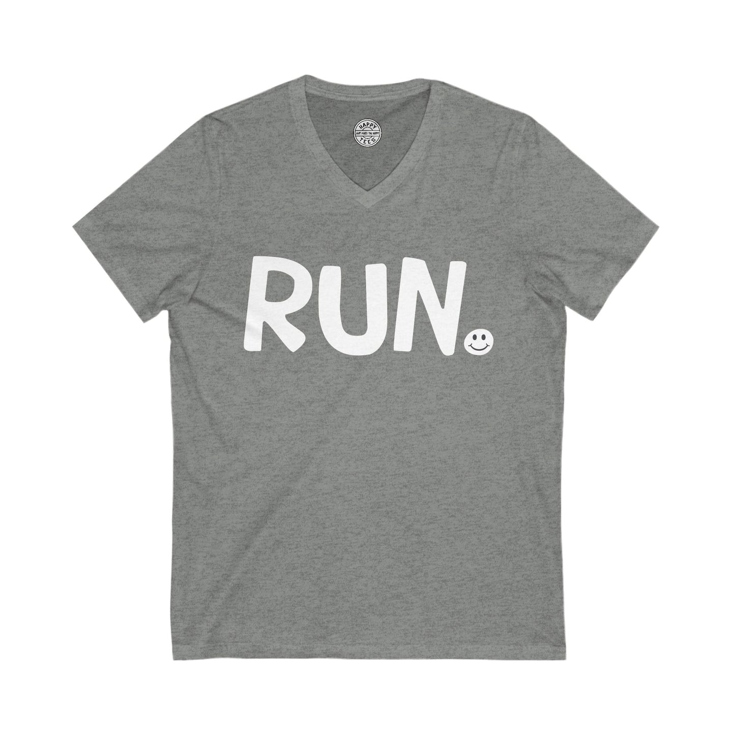 RUN Happy Tee (V-Neck)  V-neck Deep Heather / 2XL HAPPY TEES® BRAND