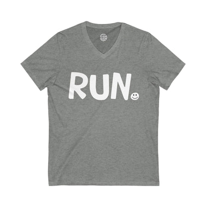 RUN Happy Tee (V-Neck)  V-neck Deep Heather / 2XL HAPPY TEES® BRAND