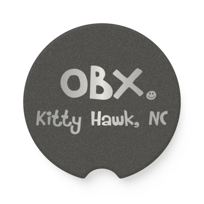 OBX Happy Tee (Car Coaster, Silver)  Home Decor  HAPPY TEES® BRAND