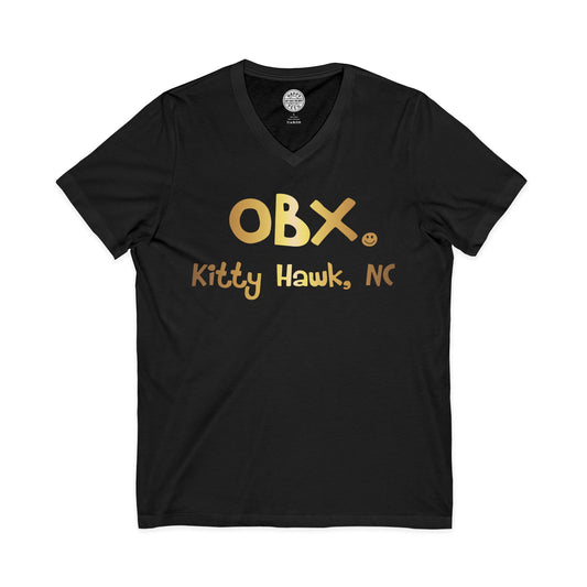 OBX Happy Tee (V-Neck, Gold)