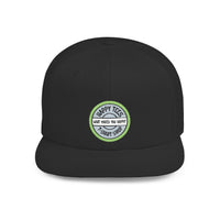 Happy Tees® Flat Bill Cap (Circular Logo T-Shirt Shop, Embroidery)