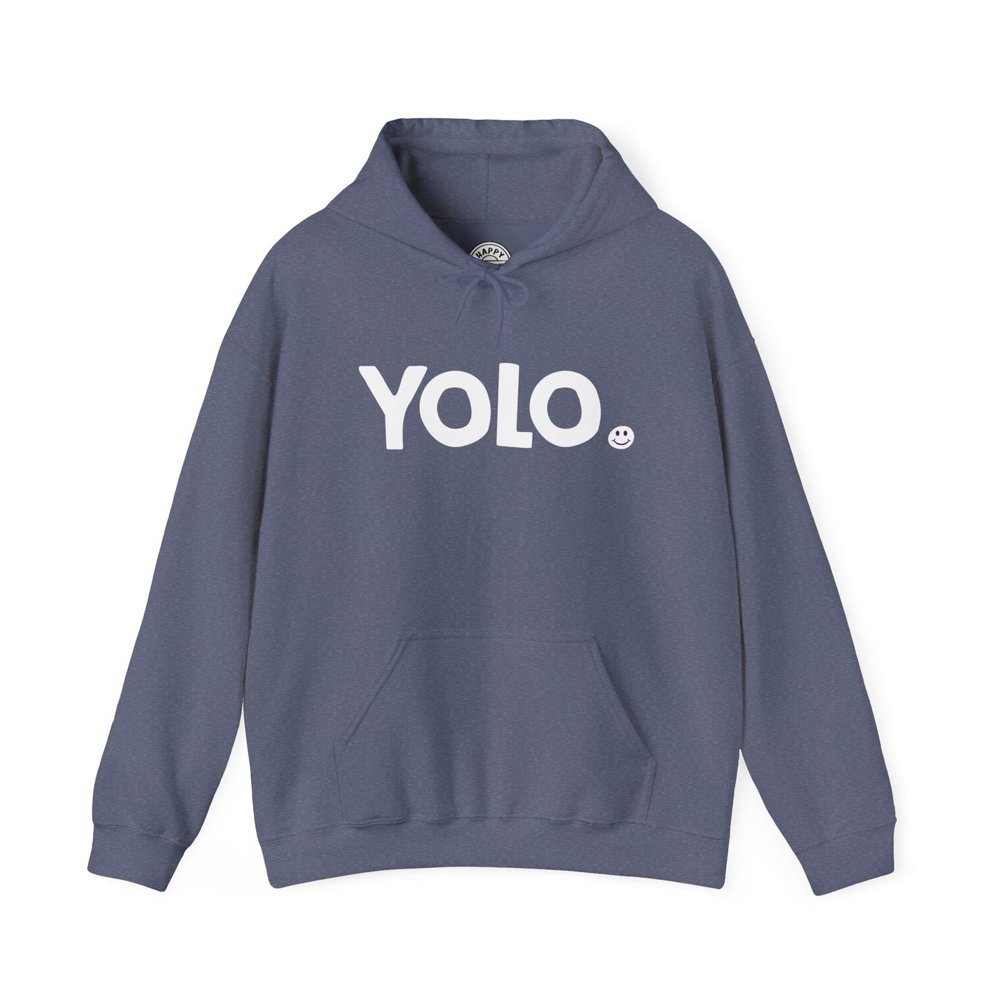 YOLO Happy Tee (Hoodie)  Hoodie XL / Heather Navy HAPPY TEES® BRAND