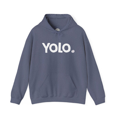 YOLO Happy Tee (Hoodie)  Hoodie XL / Heather Navy HAPPY TEES® BRAND