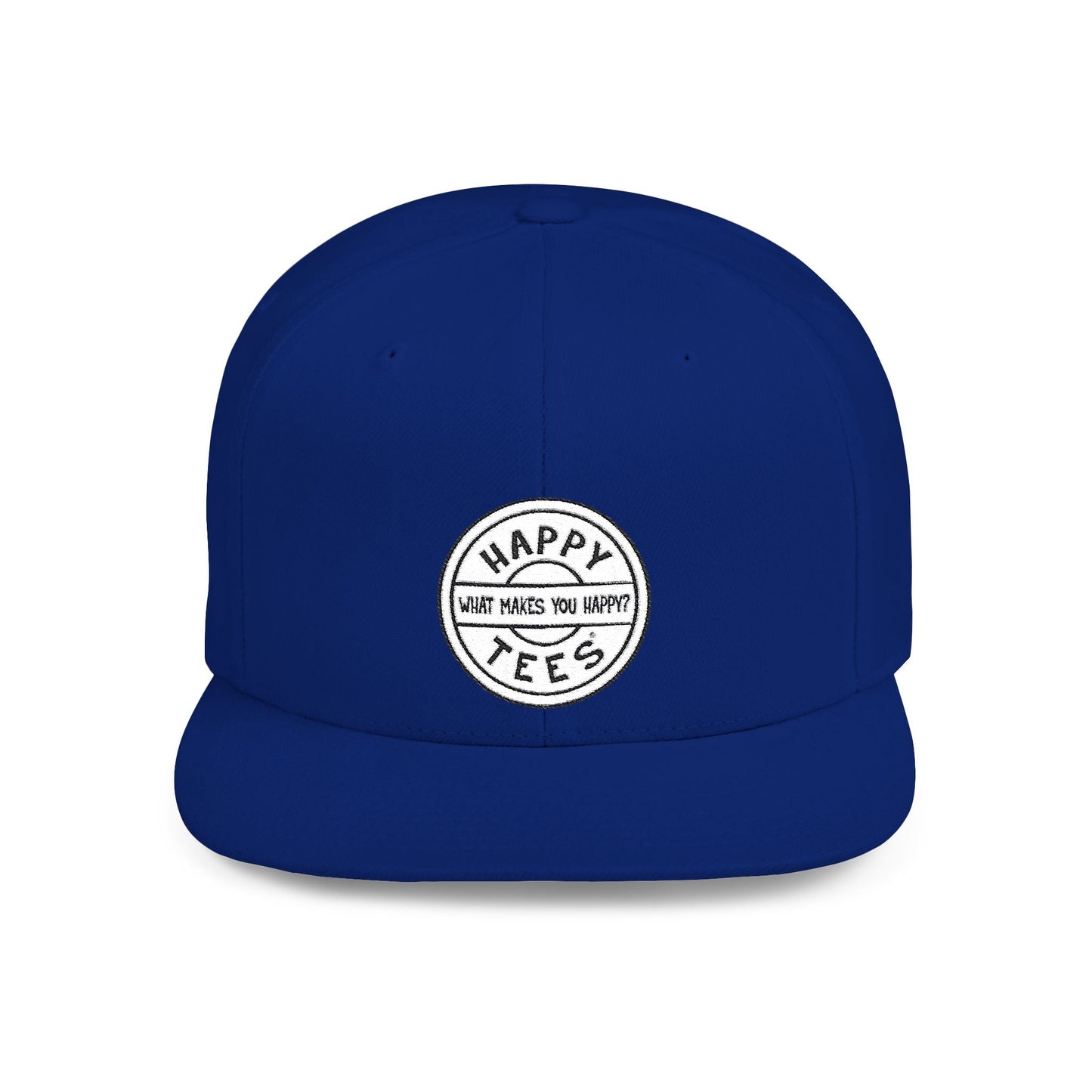 Happy Tees® Flat Bill Cap (Embroidery)  Hats One size / Royal HAPPY TEES® BRAND