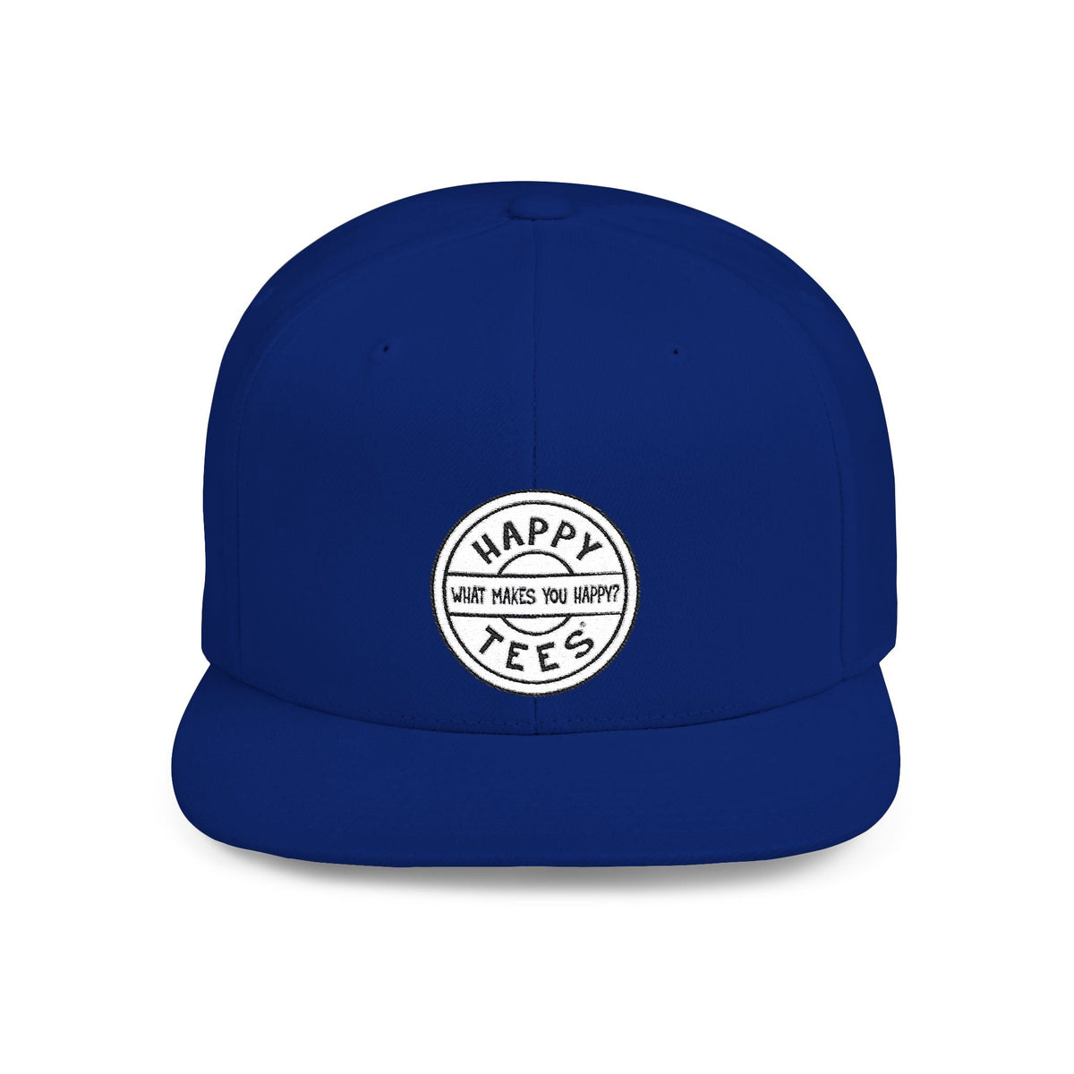 Happy Tees® Flat Bill Cap (Embroidery)  Hats One size / Royal HAPPY TEES® BRAND
