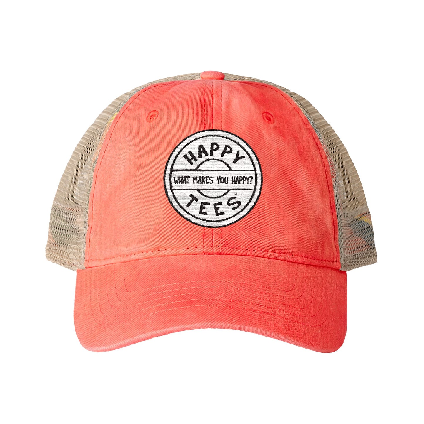 Happy Tees® Cap (Women's Washed Mesh-Back, Embroidery)  Hats  HAPPY TEES® BRAND