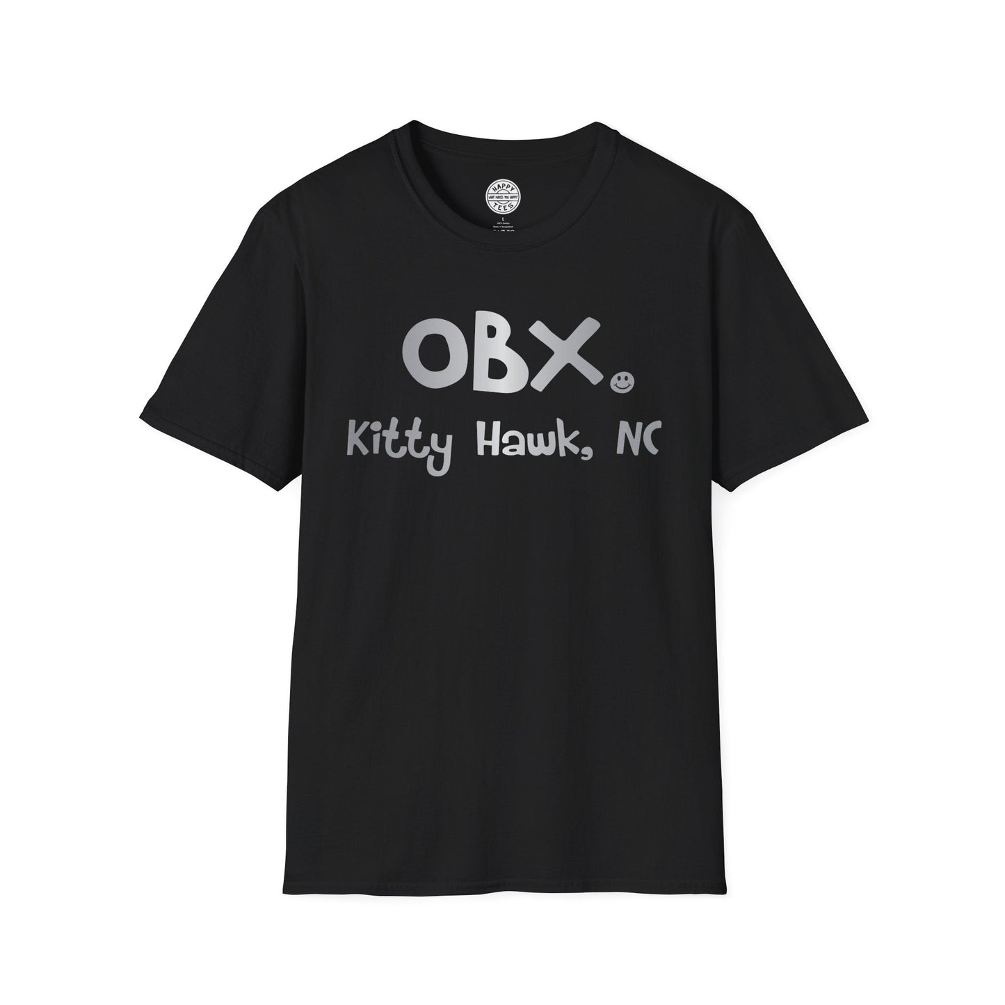 OBX Happy Tee (Silver)  T-Shirt  HAPPY TEES® BRAND