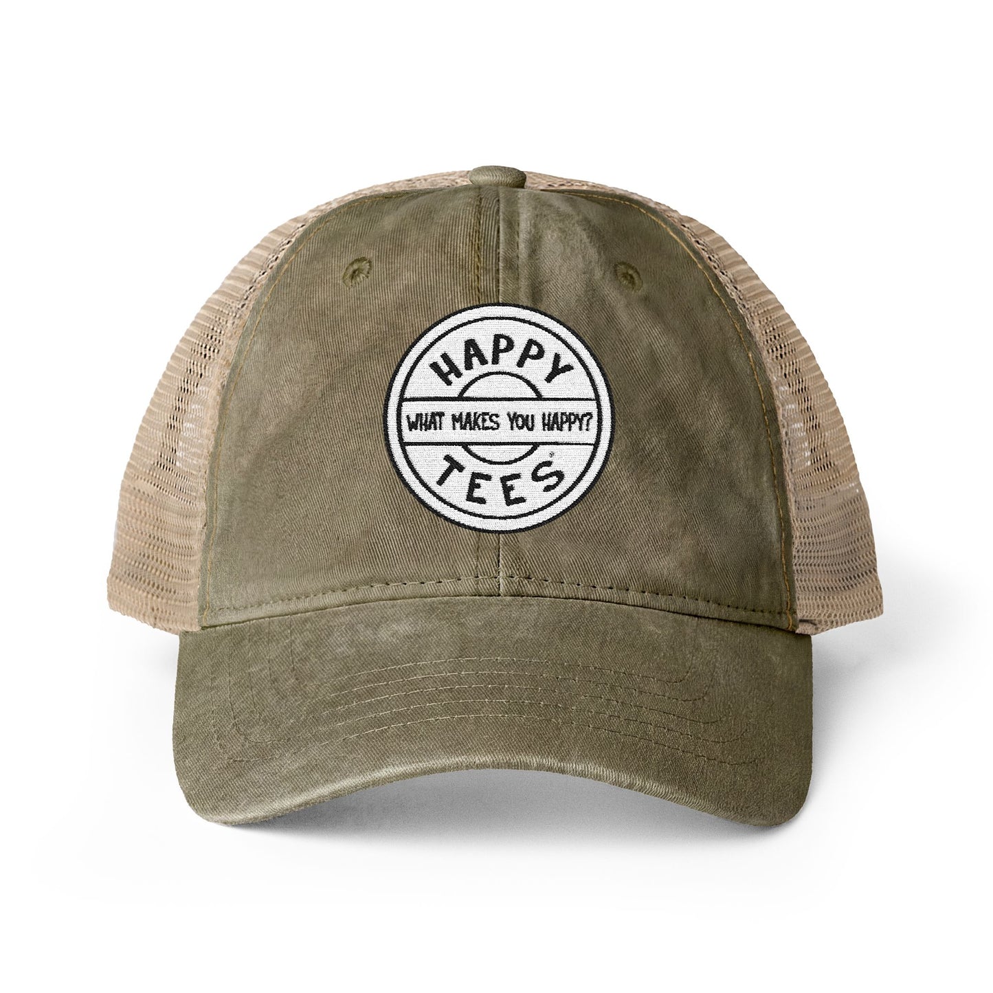Happy Tees® Cap (Women's Washed Mesh-Back, Embroidery)  Hats  HAPPY TEES® BRAND